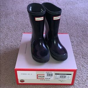 Unisex Toddler Black Hunter Rain Boots. Size 10.